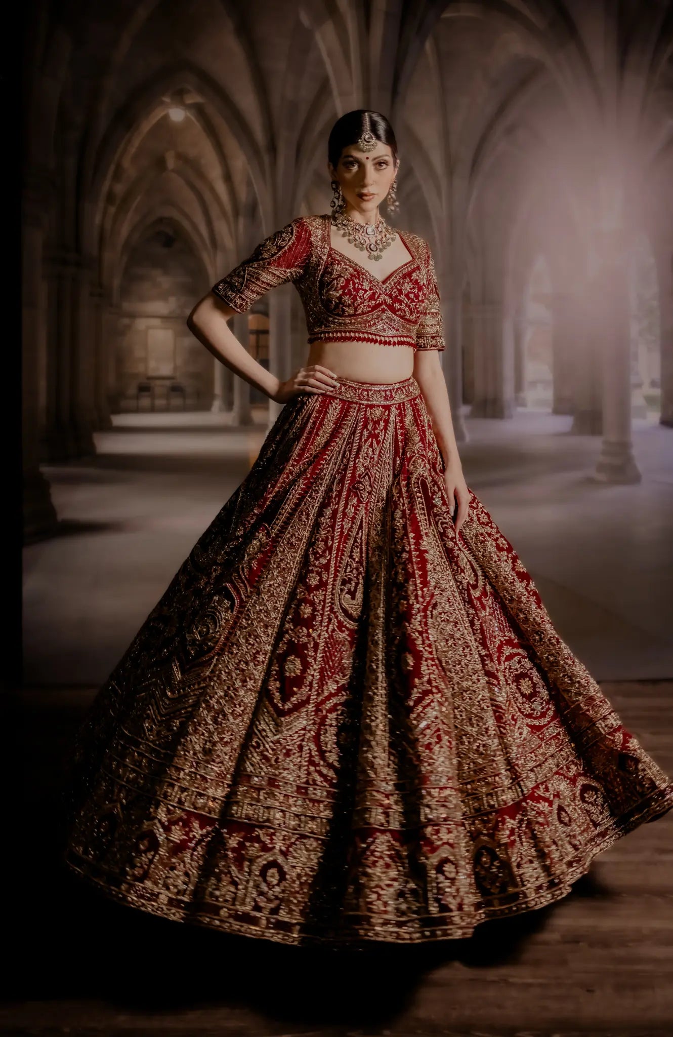 wellgroomed designs red bridal lehenga #1