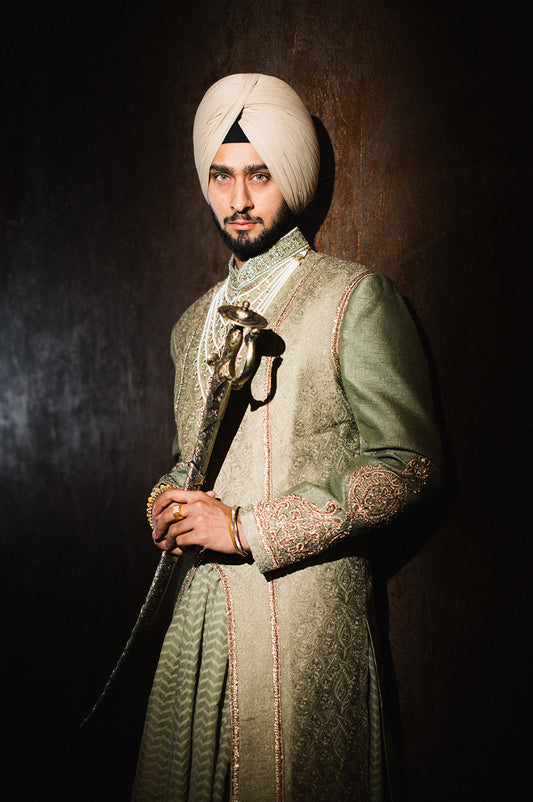 Sage Green Chola Sherwani