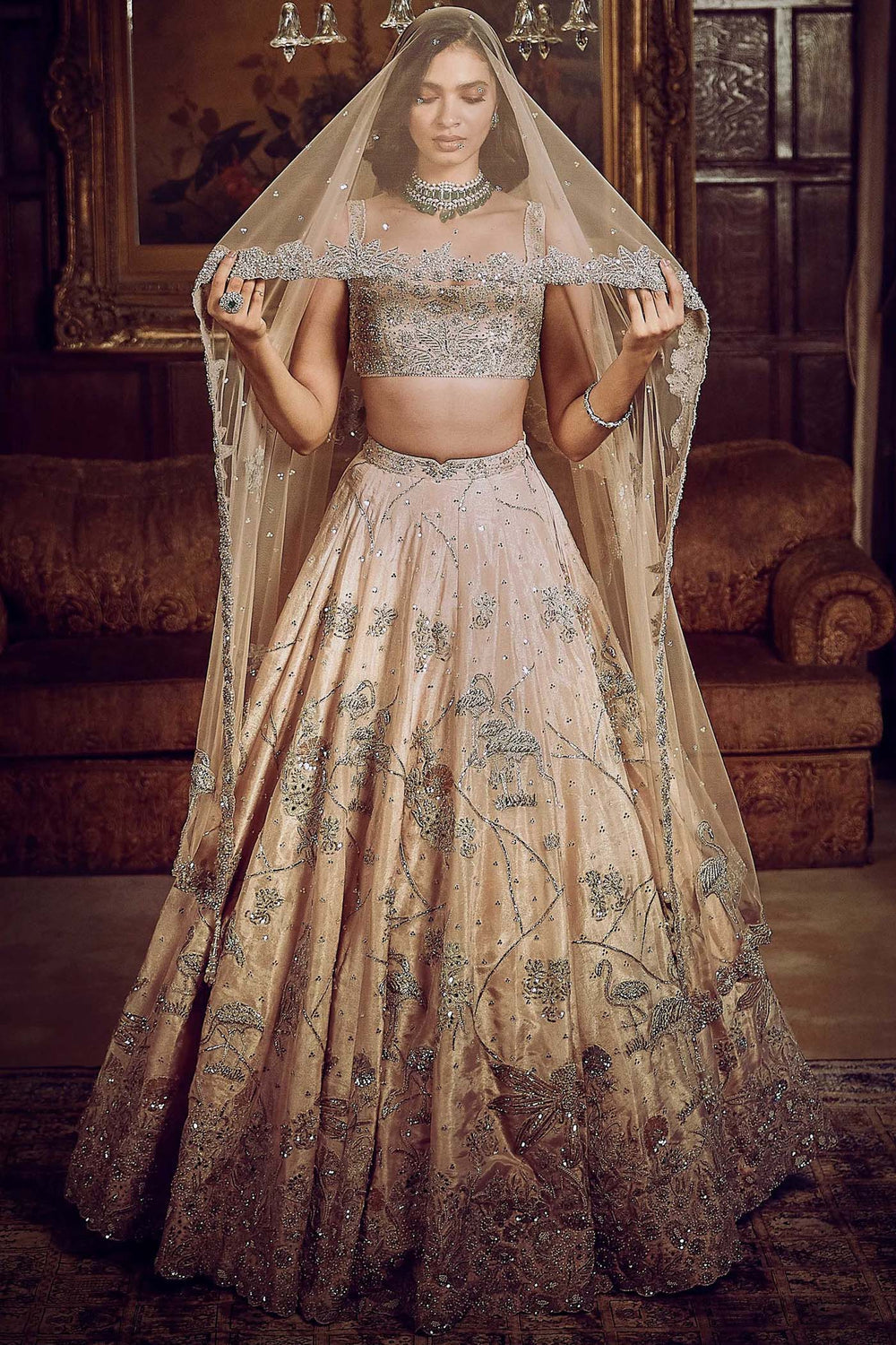 Flamingo South Asian wedding couture by WellGroomed