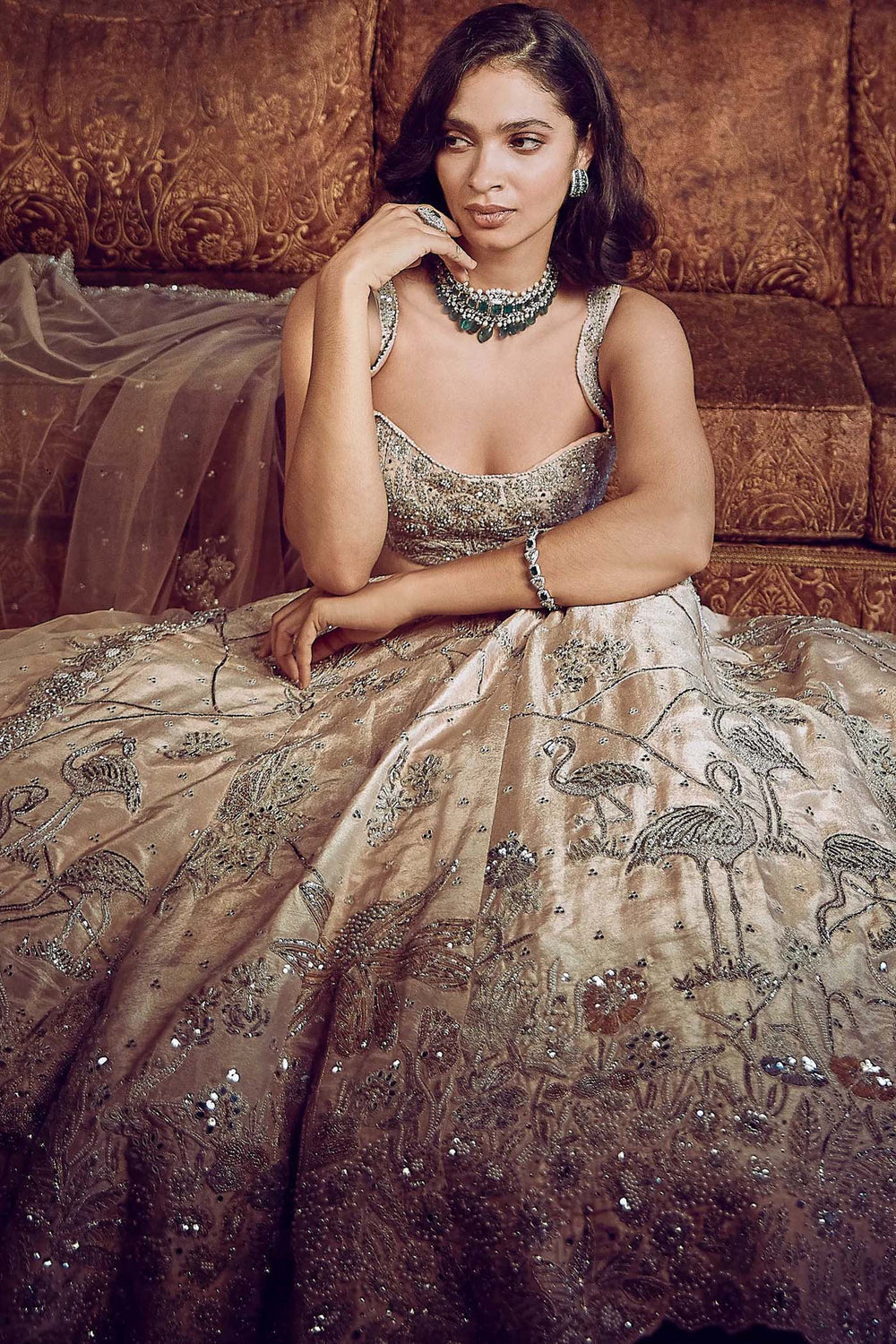 Flamingo South Asian wedding couture by WellGroomed