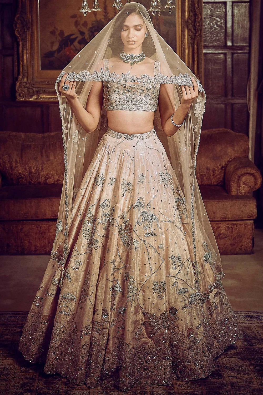 Flamingo South Asian wedding couture by WellGroomed