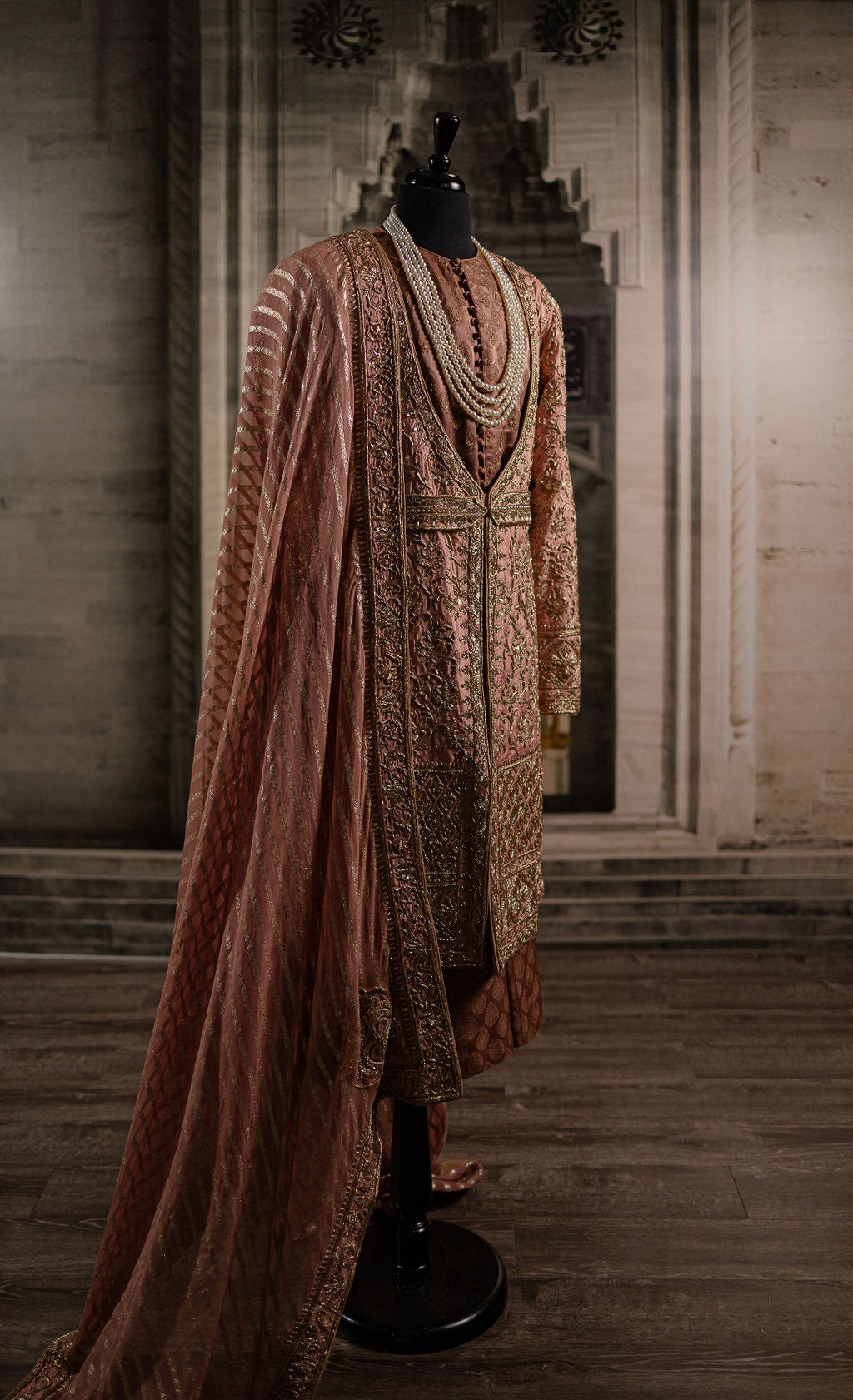 Vintage Rose Maharaja groom sherwani by WellGroomed