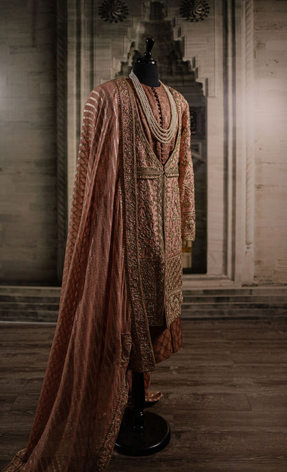 Vintage Rose Maharaja Sherwani