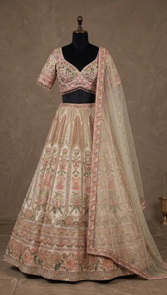 Ivory Blush Sangeet Lehenga