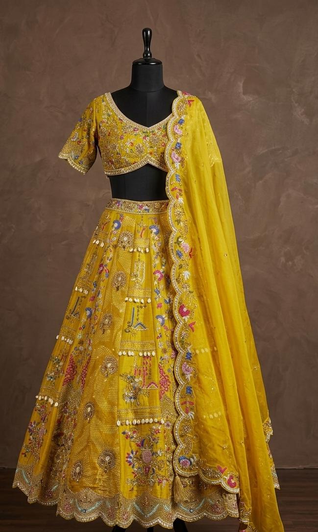 Yellow Sangeet Lehenga
