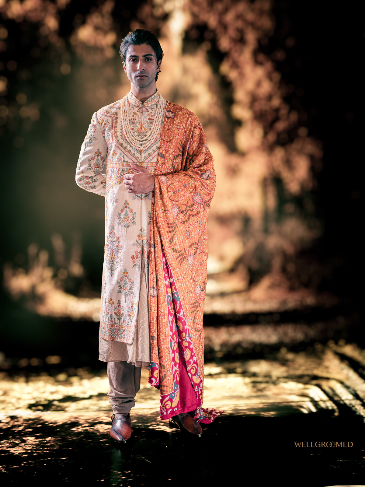 Floral Ivory Sherwani