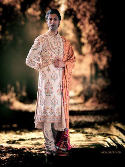 Floral Ivory Sherwani