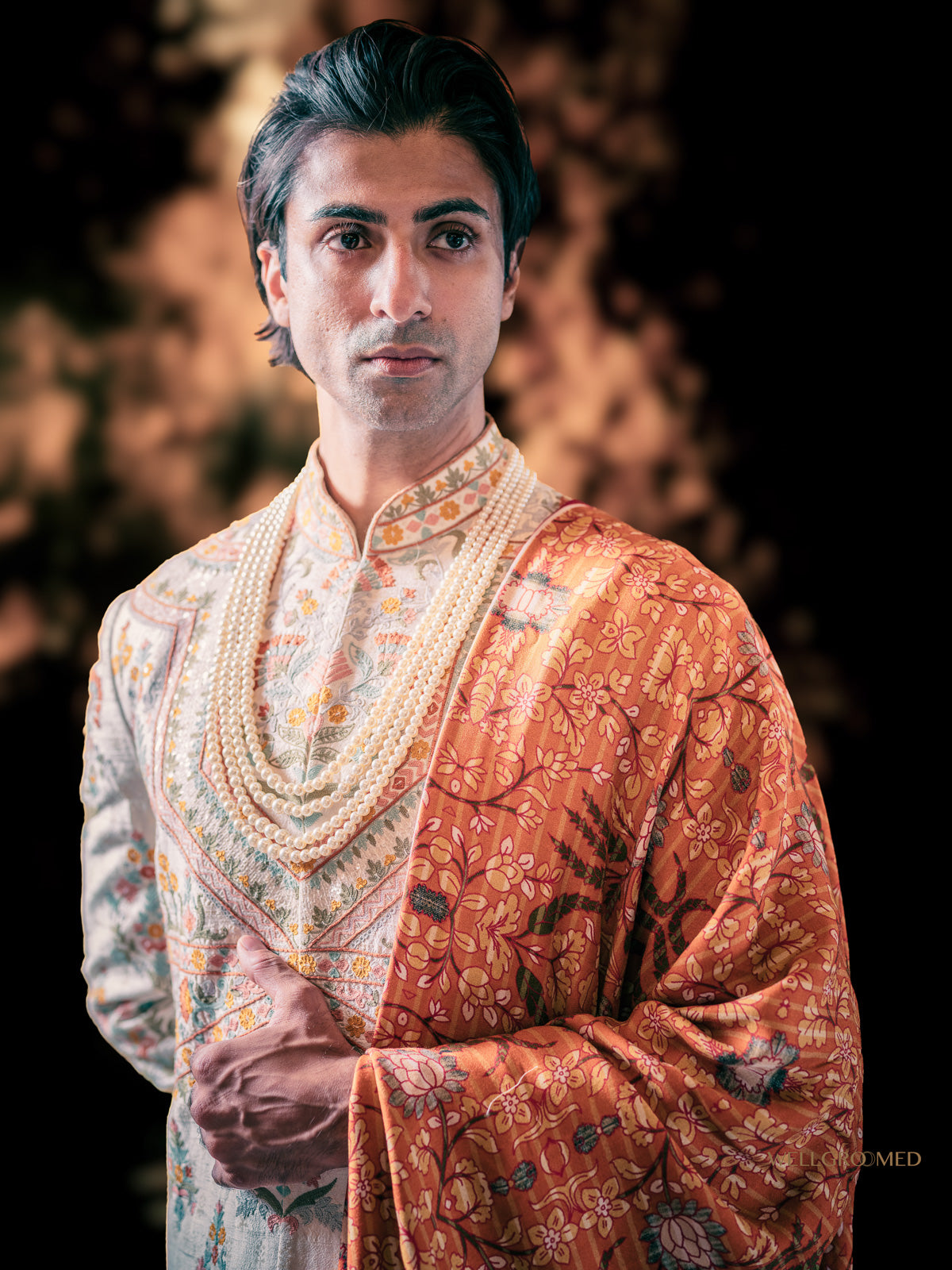 Floral Ivory Sherwani