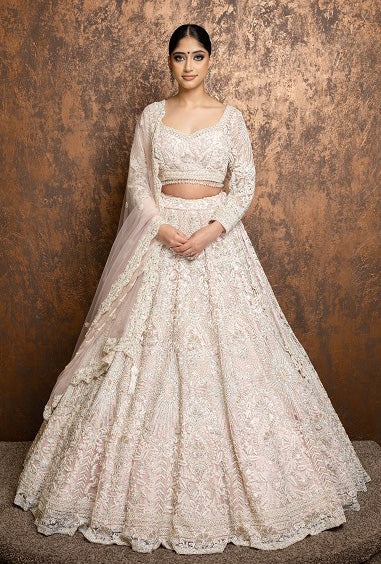 Buy White Reception Wear Sequins Lehengas for Women Online in India - Indya