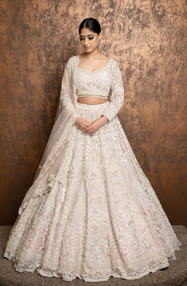 Kaira blush pearl bridal lehenga by WellGroomed